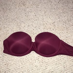 Maroon Bra. White bra
